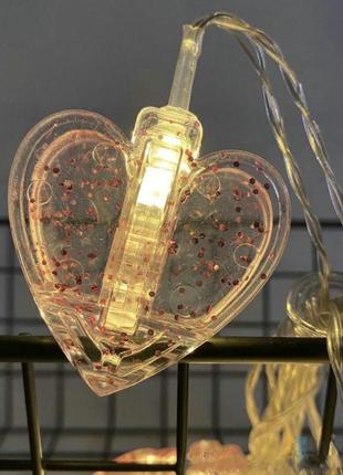 Подарунок на день святого валентина гірлянда на 14 лютого сердечка прищіпки дівчині хлопцю 30 шт рожевий колір