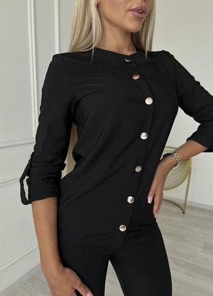 Женская базовая рубашка блуза базовая трендовая стильная белый, черный, пудра, беж, сиреневый, хаки5 фото
