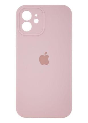 Чехол для iphone 12 silicone case full camera with frame цвет 19 pink sand