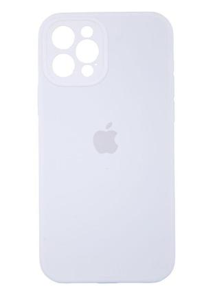 Чохол для iphone 12 pro silicone case full camera with frame колір 09 white