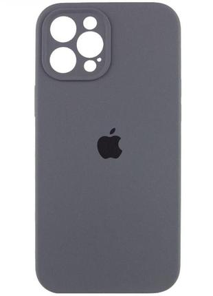 Чохол для iphone 12 silicone case full camera with frame колір 15 dark grey