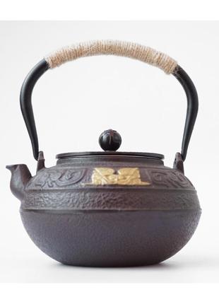Чайник чугунный тецубин, чайник из ситом, чугунный чайник, заварник чугунный, заварник из ситом5 фото