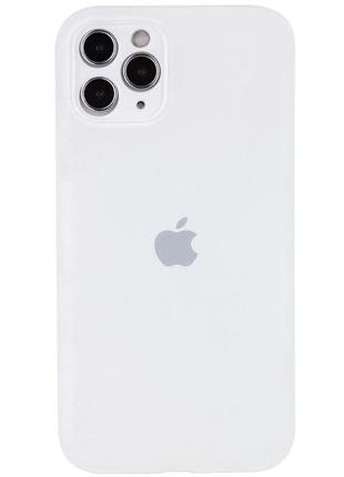 Чехол для iphone 14 silicone case full camera with frame цвет 09 white