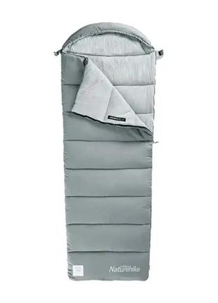 Спальный мешок с капюшоном naturehike m400 220х80 nh20msd02 серый