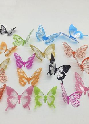 Наклейка 3d бабочки h-z-102 29,5х21см цветные3 фото