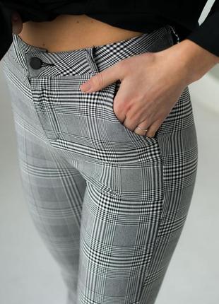 Классические штаны в клетку mx - серый цвет, l (есть размеры)4 фото