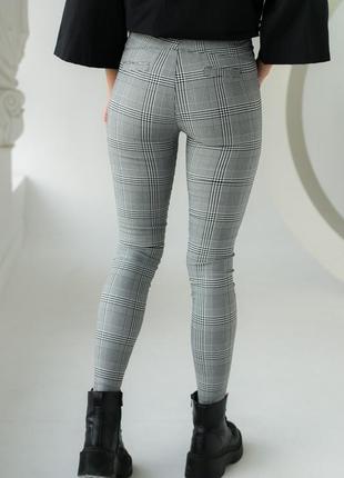Класичні штани картаті mx — сірий колір, l (є розміри)2 фото