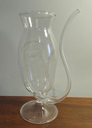 Скляний стакан на ніжці snoopy з вбудованою трубочкою2 фото