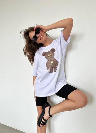 Стильна жіноча футболка з якісним принтом і з натуральної бавовни6 фото
