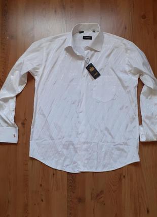 Рубашка белая, мужская, нарядная, новая, с запонками, в коробке размер lg