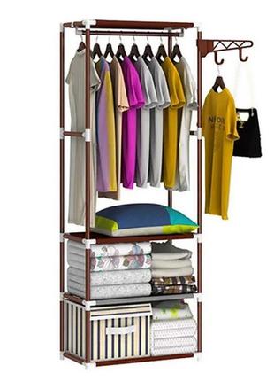 Збірна підлогова вішалка для одягу new boxy coat rack з полицями та гачками