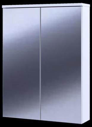 Полиця шафа з дзеркалом для ванної кімнати міра білий 57.8 см х 15.4 см х 76.4 см. навісна для ванни біла4 фото