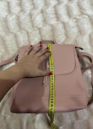 Пудровый рюкзак женский / женский рюкзак женский/ розовый рюкзак вместительный6 фото