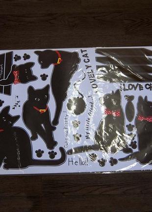 Інтер'єрна наклейка hl чорний кіт ay7157 70х50см4 фото