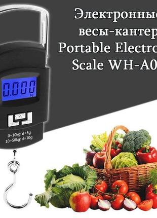 Ваги-кантер електронні господарські до 50 кг portable electronic scale wh-a081 фото