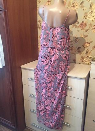 Красивый длинный сарафан цветочный принт платье длинное2 фото