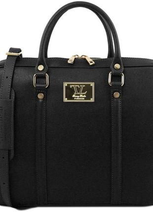 Эксклюзивный женский кожаный портфель tuscany tl141626 prato (черный)