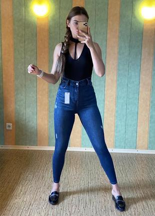 Джинсы с высокой посадкой f&f