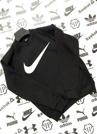 Свитшот теплый мужской nike s-xxl арт.1155, цвет черный, международный размер xxl, размер мужской одежды (ru)