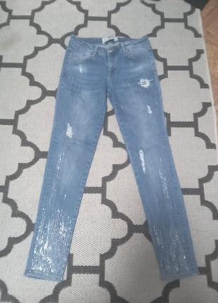 Шикарные стрейчевые джинсы женские в идеале,размер l1 фото