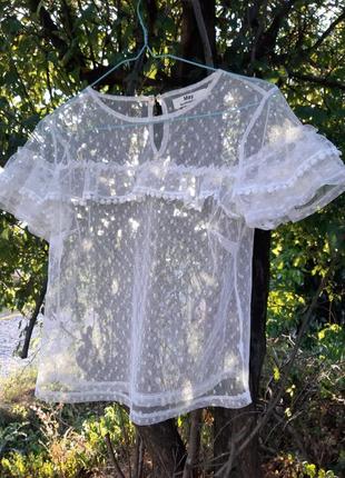 Прозрачная футболка. женская праздничная прозрачная белая блуза футболка
