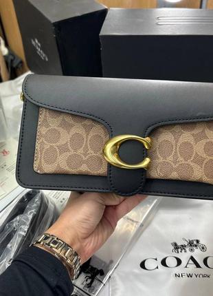 Сумка клатч premium 1:1 coach tabby shoulder bag brown / black2 фото