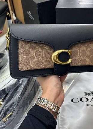 Сумка клатч premium 1:1 coach tabby shoulder bag brown / black4 фото