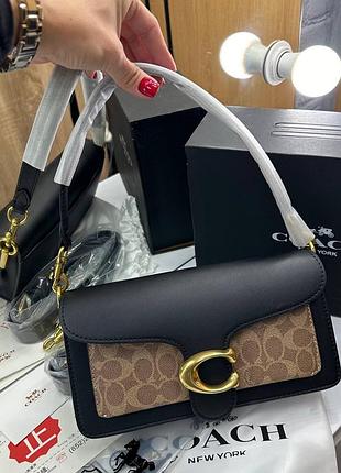 Сумка клатч premium 1:1 coach tabby shoulder bag brown / black