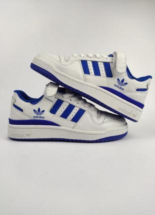 Adidas forum white blue1 фото