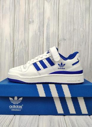 Adidas forum white blue5 фото