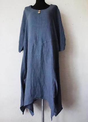 Платье 100% лен италия в пол макси