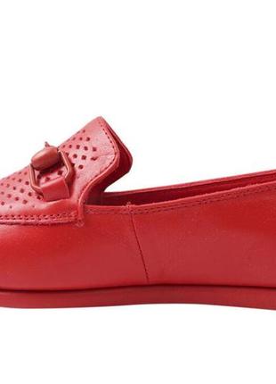 Туфли женские из натуральной кожи, на низком ходу, цвет красный, турция gossi, 382 фото