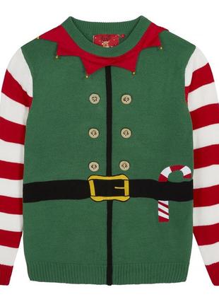Новогодний свитер джемпер кофта xxl elf ельф унисекс2 фото