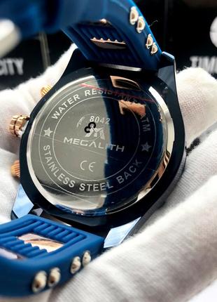 Мужские часы megalith 8042m blue/gold, quartz