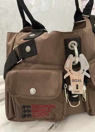 Винтажная авангардная нейлоновая сумка с карабином george gina &amp; lucy3 фото