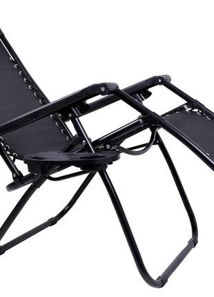 Розкладне садове крісло шезлонг orion black9 фото