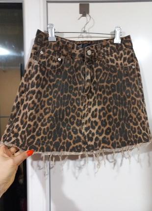 Леопардовая мини юбка3 фото