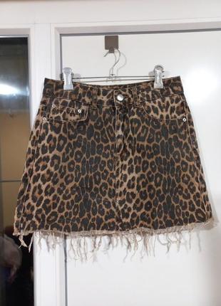 Леопардовая мини юбка6 фото