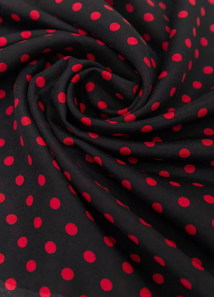 Шарф жіночий в горох, колір чорно-червоний, 244r0113 фото