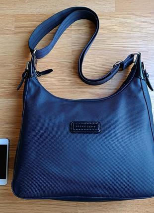 Сумка, сумочка longchamp navy blue textured