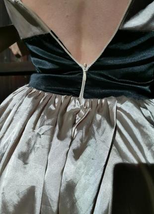 Платье вечернее нюд нюдовое с открытой спиной длинное макси атласное с камнями e dresses7 фото