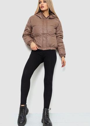 Куртка женская демисезонная экокожа, цвет мокко5 фото