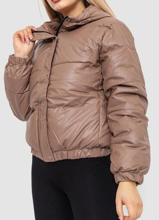 Куртка женская демисезонная экокожа, цвет мокко2 фото