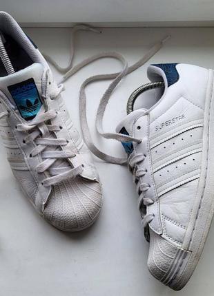 Оригинальные кожаные кроссовки для мужчин 
adidas super star