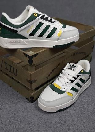 Брендові кросівки adidas drop step молочні з зеленим