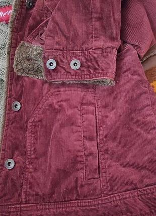 Вельветовая куртка шерпа бордовая куртка на меху5 фото