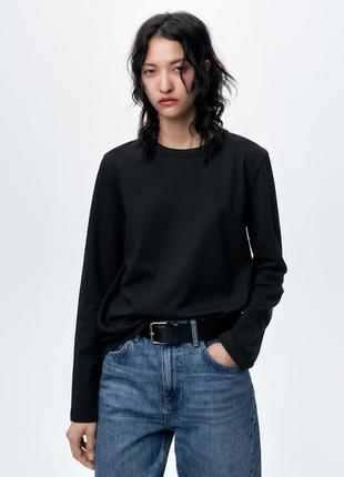 Лонгслив зара zara топ clean interlock