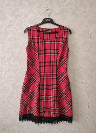 Платье красное, шотландская клетка