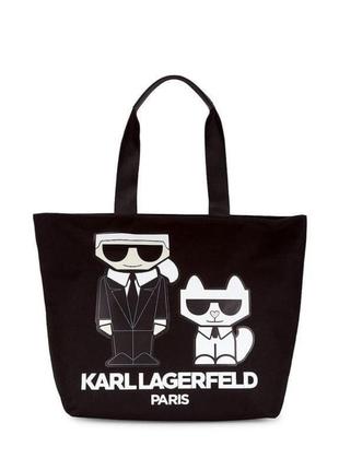 Сумка чорна шопер karl lagerfeld