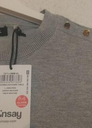Джемпер светр жіночий sinsay, розмір xl (підійде на s,m), сірий4 фото